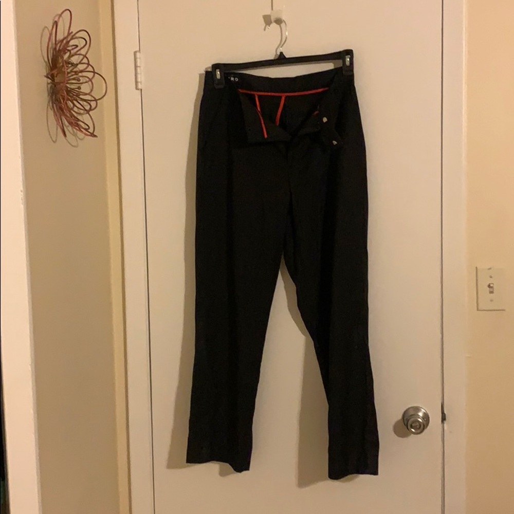 Gray and black pinstripe “retro” dress pants